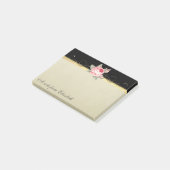 Moderne Elegante Girly, Black, Cream, Rose Post-it Klebezettel (angewinkelt)