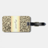 Moderne Elegante Girly, Gold Glitzer, Blumenstrauß Gepäckanhänger (Rückseite horizontal)