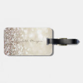 Moderne Elegante Girly, Gold Glitzer Unicorn Gepäckanhänger (Rückseite horizontal)