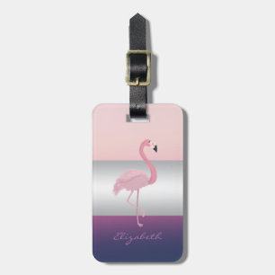 Moderne elegante girly, rosa Flamingo Gepäckanhänger