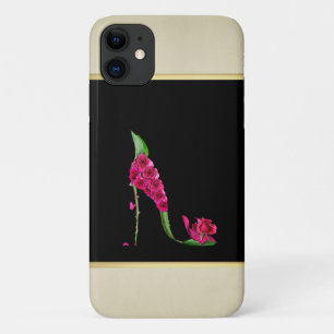 Moderne elegante girly, Schwarz, Creme, Blumenabsa Case-Mate iPhone Hülle