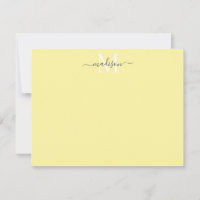Moderne elegante Girly Script Monogram Lemon Yello