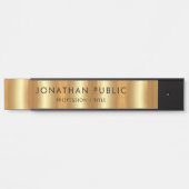 Moderne elegante Glam Black and Gold-Vorlage Luxus Türschild (Vorderseite )