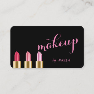 Moderne Elegante Glamouröse Schwarze Lippenstift Visitenkarte
