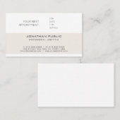 Moderne elegante glatte schlichte terminkarte (Vorne/Hinten)