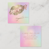 Moderne, elegante Glitterie Lippen, Scheren Hologr Quadratische Visitenkarte (Vorne/Hinten)