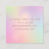 Moderne, elegante Glitterie Lippen, Scheren Hologr Quadratische Visitenkarte (Rückseite)