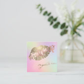 Moderne, elegante Glitterie Lippen, Scheren Hologr Quadratische Visitenkarte (Stehend Vorderseite)