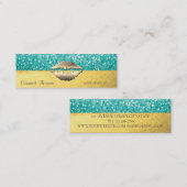 Moderne Elegante,Glitzer Bokeh,Goldene Lippen Mini Visitenkarte (Vorne/Hinten)