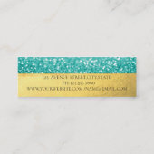 Moderne Elegante,Glitzer Bokeh,Goldene Lippen Mini Visitenkarte (Rückseite)