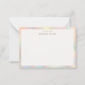 Moderne elegante Glitzer-Holografie-Grenze Mitteilungskarte (Vorderseite)