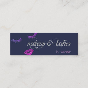 Moderne elegante Glitzer Lippen, Lashes Mini Visitenkarte