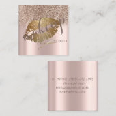 Moderne Elegante Glitzer Lippen, Scheren Platz Quadratische Visitenkarte (Vorne/Hinten)