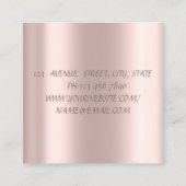 Moderne Elegante Glitzer Lippen, Scheren Platz Quadratische Visitenkarte (Rückseite)