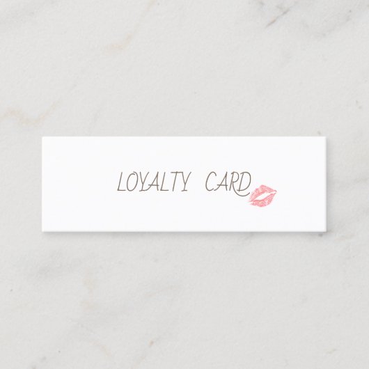 Moderne Elegante Glitzer Lippen, weiß Treuekarte (Vorderseite)