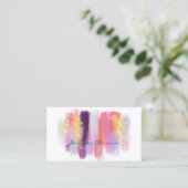 Moderne Elegante Glitzer Wasserfarben Pinsel Girly Visitenkarte (Stehend Vorderseite)