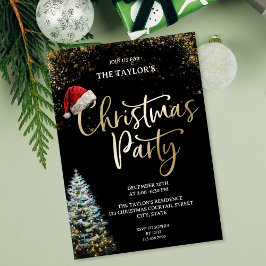 Moderne elegante glitzernde Weihnachtsbaum-Party Einladung