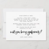 Moderne, elegante Godeltern-Textkarte Einladung (Vorderseite)