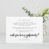 Moderne, elegante Godeltern-Textkarte Einladung (Stehend Vorderseite)