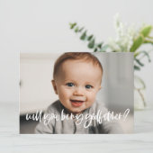 Moderne, elegante Godvaterkarte Einladung (Stehend Vorderseite)