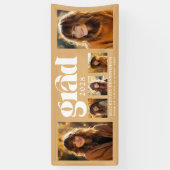 Moderne Elegante Gold Abschluss Foto Collage Banner (Vertikal)