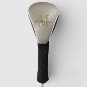 Moderne Elegante Gold auf Silber personalisiertes  Golf Headcover