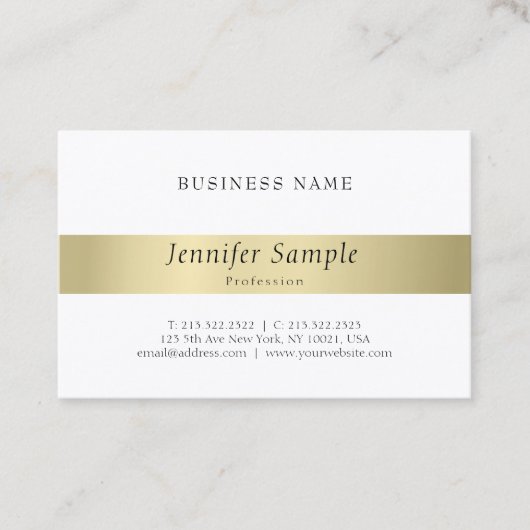 Moderne Elegante Gold Beruflich Sleek Schlicht Visitenkarte (Vorderseite)