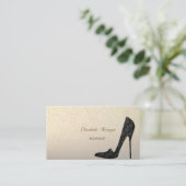 Moderne, elegante Gold Confetti, High Heels Visitenkarte (Stehend Vorderseite)