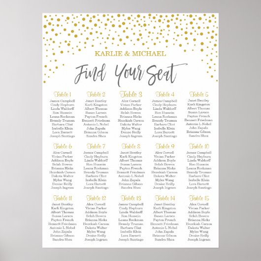 Moderne elegante Gold Confetti Hochzeitskarte Poster (Vorne)