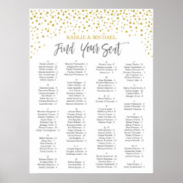 Moderne elegante Gold Confetti Hochzeitskarte Poster