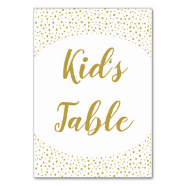 Moderne elegante Gold Confetti Wedding KIds' Tischnummer