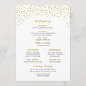 Moderne Elegante Gold Confetti Wedding Programm (Rückseite)