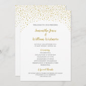 Moderne Elegante Gold Confetti Wedding Programm (Vorne/Hinten)