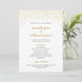 Moderne Elegante Gold Confetti Wedding Programm (Stehend Vorderseite)