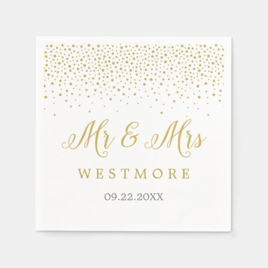 Moderne Elegante Gold Confetti Wedding Serviette (Vorderseite)