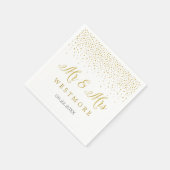 Moderne Elegante Gold Confetti Wedding Serviette (Ecke)