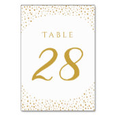 Moderne Elegante Gold Confetti Wedding Tischnummer (Rückseite)