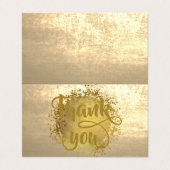 Moderne elegante Gold Dankeschön Card Visitenkarten (Außenseite Aufgefaltet)