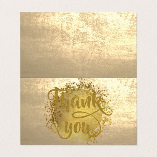 Moderne elegante Gold Dankeschön Card Visitenkarten (Außenseite Aufgefaltet)