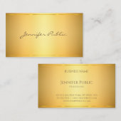 Moderne elegante Gold Design Script-Klasse Visitenkarte (Vorne/Hinten)