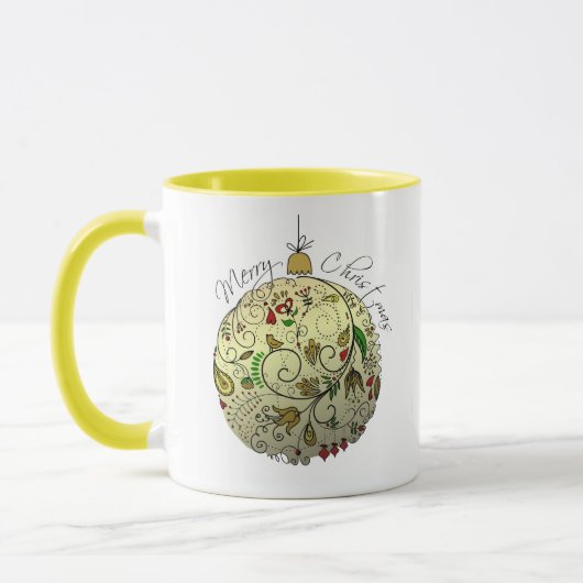 Moderne elegante Gold Doodle Ornament TASSE (Links)