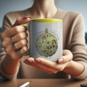 Moderne elegante Gold Doodle Ornament TASSE