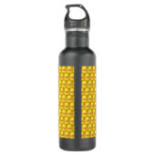 Moderne, elegante Gold Dots & Monogram Edelstahlflasche (Rückseite)