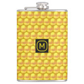 Moderne, elegante Gold Dots & Monogram Flachmann (Vorderseite)