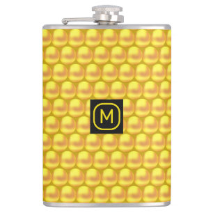 Moderne, elegante Gold Dots & Monogram Flachmann
