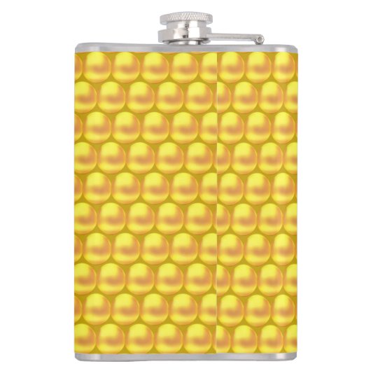 Moderne, elegante Gold Dots & Monogram Flachmann (Rückseite)