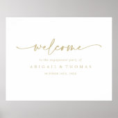 Moderne elegante Gold Engagement Party Willkommen Poster (Vorne)