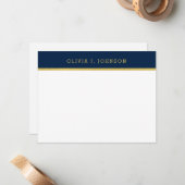 Moderne elegante Gold Flat Note Card Mitteilungskarte (Vorderseite/Rückseite Beispiel)