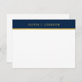 Moderne elegante Gold Flat Note Card Mitteilungskarte (Vorne/Hinten)