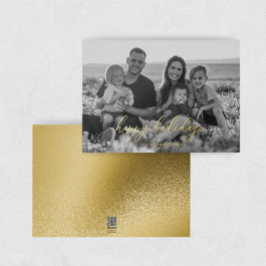 Moderne Elegante Gold Foil Foto Happy Holidays Folien Feiertagskarte
